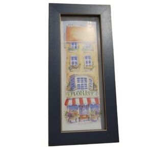 Charming Florist Wall Art in Blue Frame